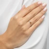 Pierścionek z białego złota z okrągłym żółtym turmalinem i brylantami W596-B585-YT0.30 marko