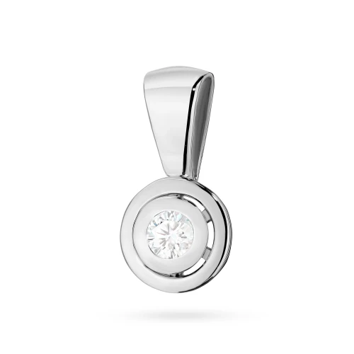 Zawieszka z brylantem 0,10ct białe złoto