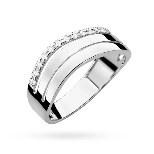 Pierścionek z białego złota z brylantami 0,09ct Galaktyki W214 próba 585 MARKO