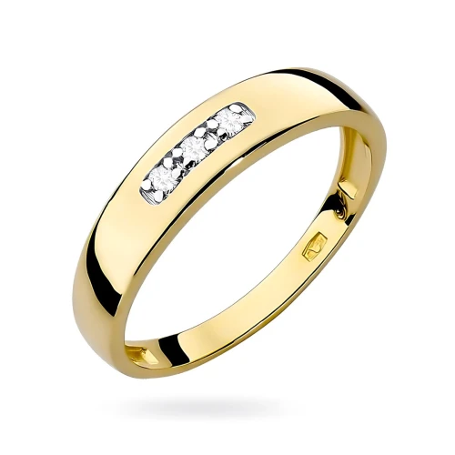 Złoty pierścionek obrączka z brylantami 0,05ct Obietnice