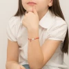 Dziecięca bransoletka z grawerem czerwony sznurek kwiatek prezent dla dziewczynki  BG262-925-C marko