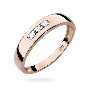 Pierścionek różowe złoto obrączka z brylantami 0,05ct Obietnice