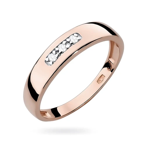 Pierścionek różowe złoto obrączka z brylantami 0,05ct Obietnice