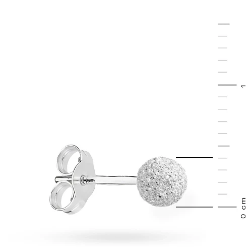Srebrny pojedynczy kolczyk diamentowana kulka 4mm Jeso K1616-925-SOLO marko