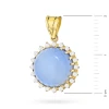 Złote okrągła zawieszka z chalcedonem i cyrkoniami Kleur Z329-585 marko