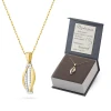 Złoty komplet wisiorek klasyczny cyrkonie falka prostokątna ozdoba Z265-585-B-L158 marko