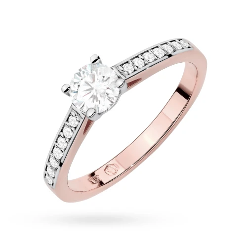 Pierścionek zaręczynowy z różowego złota  diament laboratoryjny 0,50ct Lab Diamonds