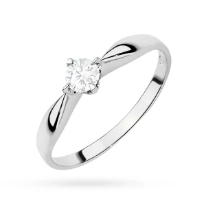 Klasyczny pierścionek zaręczynowy białe  złoto diament laboratoryjny 0,15ct Lab Diamonds