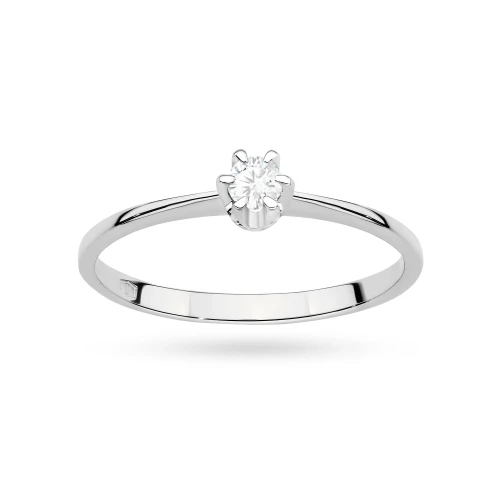 Klasyczny złoty pierścionek z diamentem laboratoryjnym 0,10ct białe złoto Lab Diamonds W0220.B3.LDW.02 marko