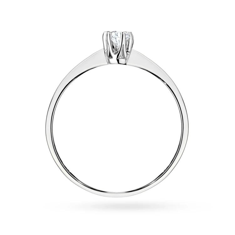 Klasyczny złoty pierścionek z diamentem laboratoryjnym 0,10ct białe złoto Lab Diamonds W0220.B3.LDW.02 marko