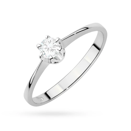 Klasyczny złoty pierścionek z diamentem  laboratoryjnym 0,20ct białe złoto Lab Diamonds