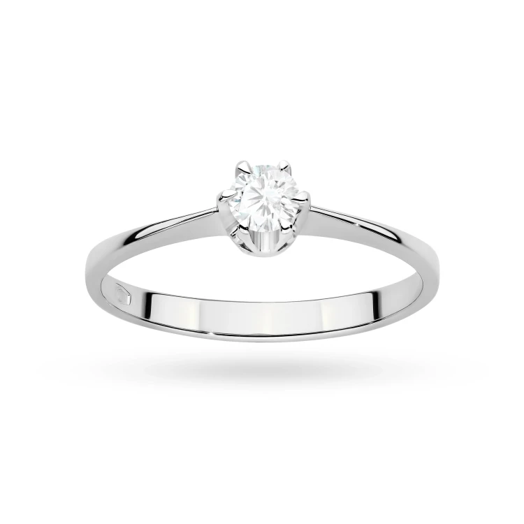 Klasyczny złoty pierścionek z diamentem laboratoryjnym 0,20ct białe złoto Lab Diamonds W0220.B3.LDW.04 marko