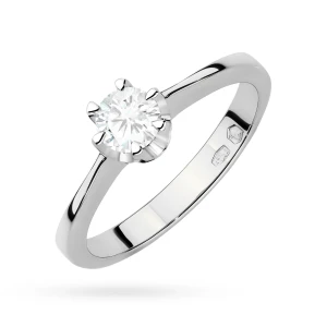 Klasyczny złoty pierścionek z diamentem  laboratoryjnym 0,30ct białe złoto Lab Diamonds