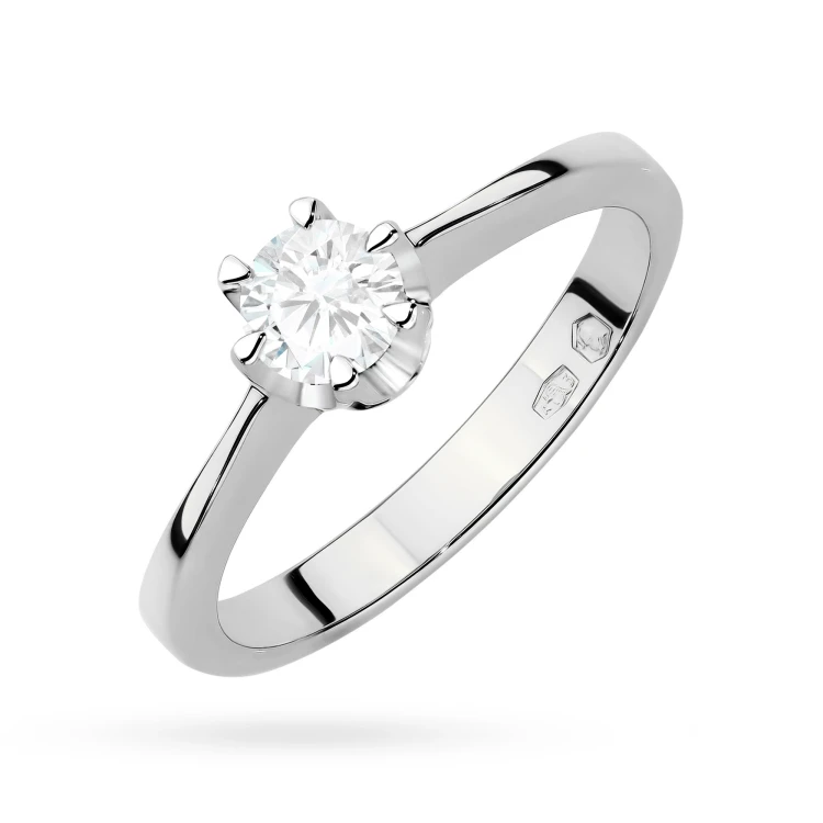 Klasyczny złoty pierścionek z diamentem laboratoryjnym 0,30ct białe złoto Lab Diamonds W0220.B3.LDW.07 marko