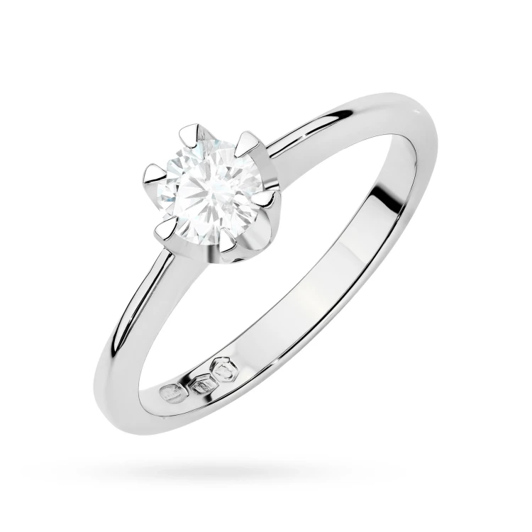 Klasyczny złoty pierścionek z diamentem laboratoryjnym 0,70ct białe złoto Lab Diamonds W0220.B3.LDW.11 marko