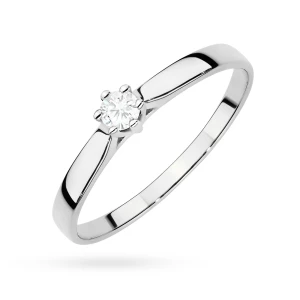 Klasyczny pierścioenk zaręczynowy  z diamentem laboratoryjnym 0,10ct białe złoto Lab Diamonds