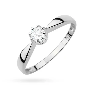 Klasyczny pierścionek zaręczynowy  diament laboratoryjny 0,15ct białe złoto Lab Diamonds