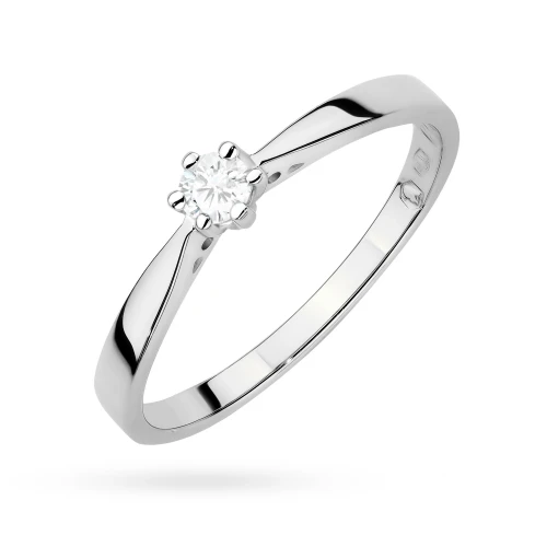 Klasyczny pierścionek zaręczynowy diament laboratoryjny 0,10ct białe złoto Lab Diamonds W0229.B3.LDW.02 marko
