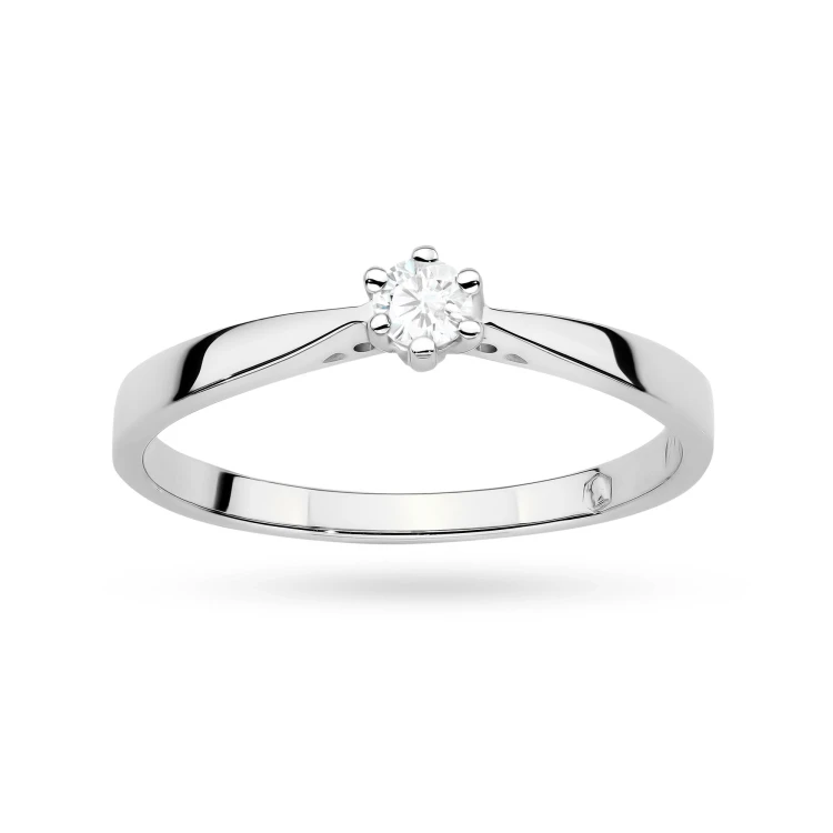 Klasyczny pierścionek zaręczynowy diament laboratoryjny 0,10ct białe złoto Lab Diamonds W0229.B3.LDW.02 marko