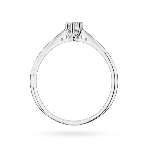 Klasyczny pierścionek zaręczynowy  diament laboratoryjny 0,10ct białe złoto Lab Diamonds