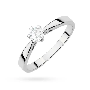 Klasyczny pierścionek zaręczynowy  diament laboratoryjny 0,30ct białe złoto Lab Diamonds