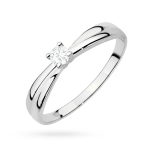 Klasyczny pierścionek zaręczynowy  diament laboratoryjny 0,10ct białe złoto Lab Diamonds