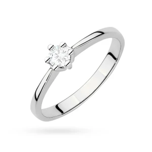 Tradycyjny pierścionek zaręczynowy  diament laboratoryjny 0,15ct białe złoto Lab Diamonds