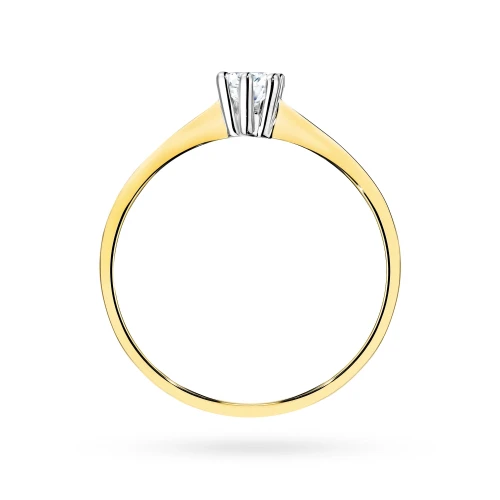 Tradycyjny pierścionek zaręczynowy diament laboratoryjny 0,15ct żółte złoto Lab Diamonds