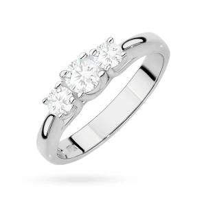 Pierścionek z trzema kamieniami diamenty  laboratoryjne białe złoto Lab Diamonds