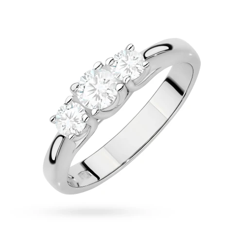 Pierścionek z trzema kamieniami diamenty laboratoryjne białe złoto Lab Diamonds W0344.B3.LDW.01 marko