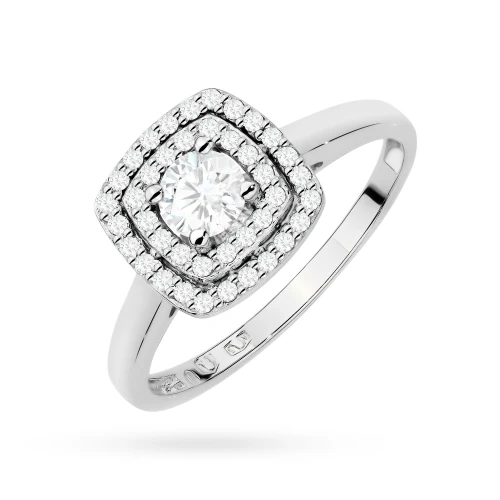 Okazały pierścionek z diamentami laboratoryjnymi kwadratowy białe złoto Lab Diamonds W0345.B3.LDW.01 marko