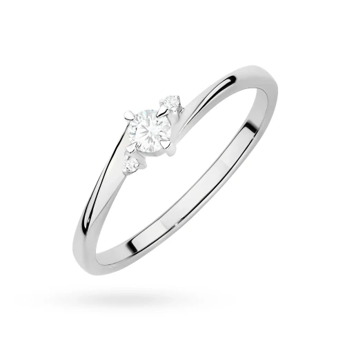 Pierścionek z trzema kamieniami diamenty  laboratoryjne białe złoto Lab Diamonds