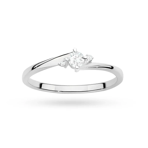Pierścionek z trzema kamieniami diamenty laboratoryjne białe złoto Lab Diamonds W0346.B3.LDW.01 marko
