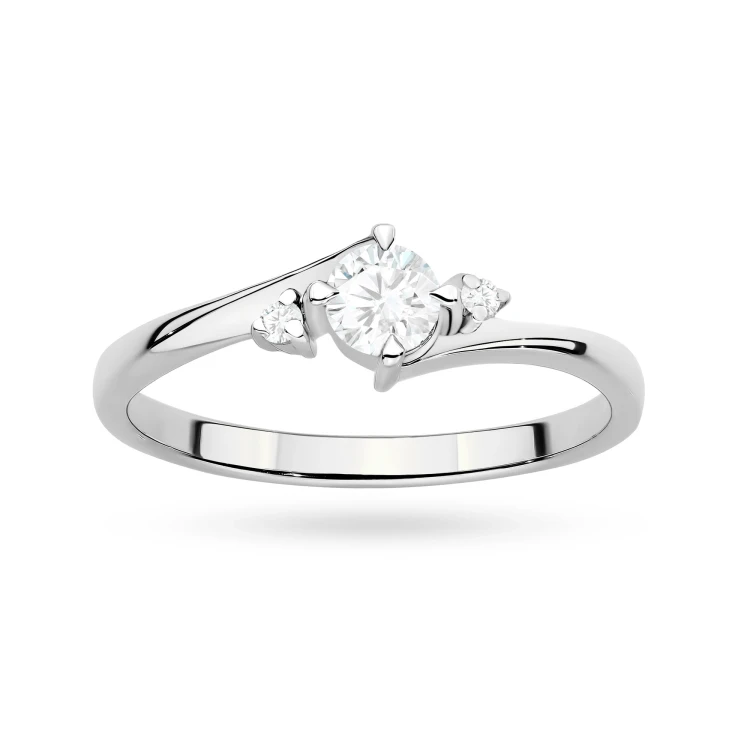 Pierścionek z trzema kamieniami diamenty laboratoryjne białe złoto Lab Diamonds W0346.B3.LDW.02 marko