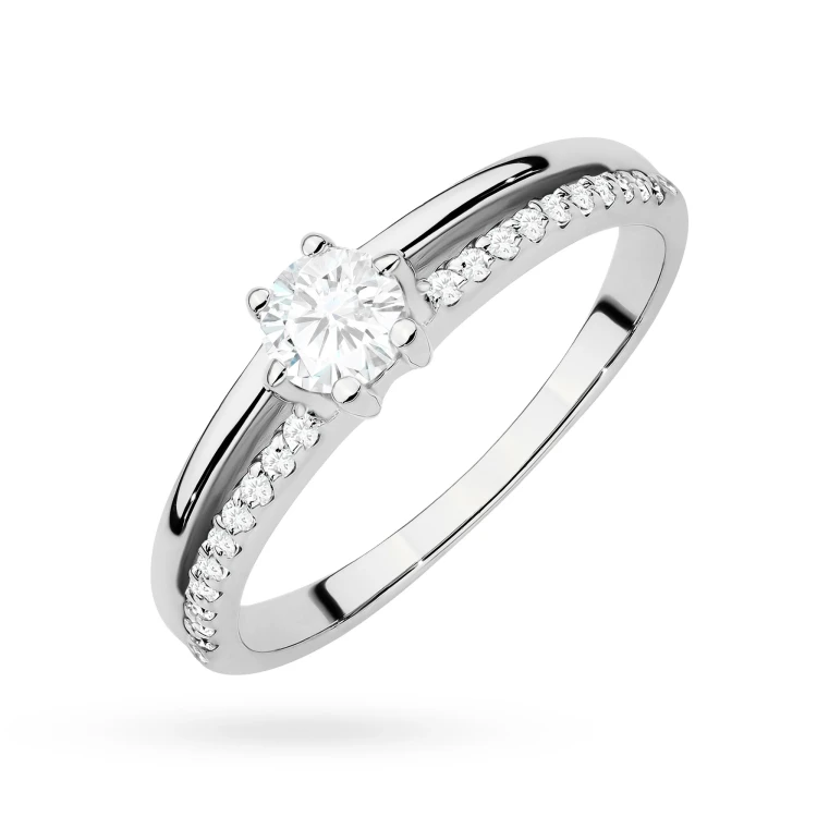 Pierścionek z białego złota podwójna obrączka diamenty laboratoryjne Lab Diamonds W0355.B3.LDW.01 marko
