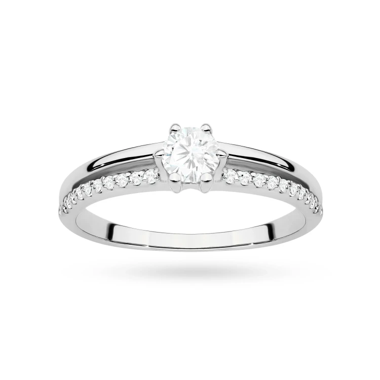 Pierścionek z białego złota podwójna obrączka diamenty laboratoryjne Lab Diamonds W0355.B3.LDW.01 marko