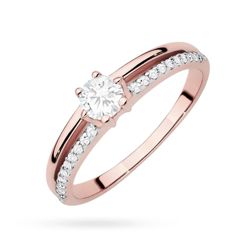 Pierścionek z różowego złota podwójna obrączka diamenty laboratoryjne Lab Diamonds W0355.R3.LDW.01 marko