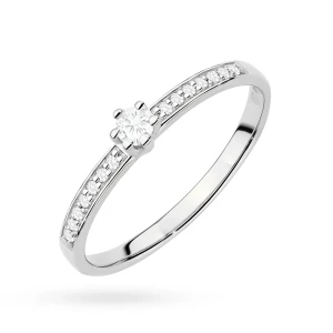 Pierścionek wielokamieniowy diamenty  laboratoryjne białe złoto Lab Diamonds