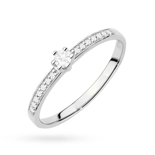 Pierścionek wielokamieniowy diamenty  laboratoryjne białe złoto Lab Diamonds
