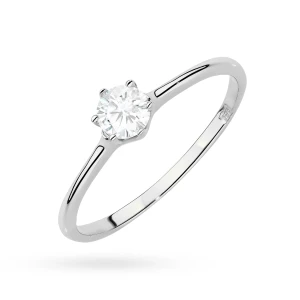 Białe złoto pierścionek z pojedynczym diamentem laboratoryjnym 0,25ct Lab Diamonds