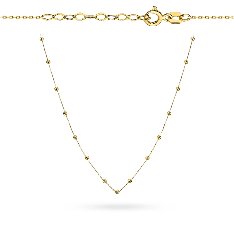 Złoty naszyjnik diamentowane kulki 42cm Supreni N-GW-447-585 marko