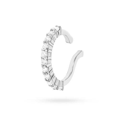 Srebrny kolczyk tragus nakładka na chrząstkę fake piercing cyrkonie K1204-925-BS marko