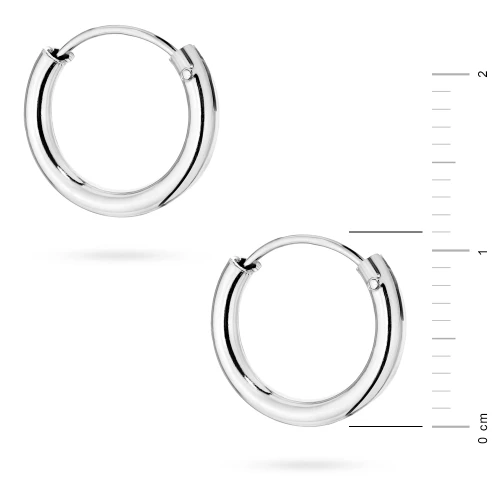 Srebrne klasyczne kolczyki kółka koła 12mm K702-925-S marko