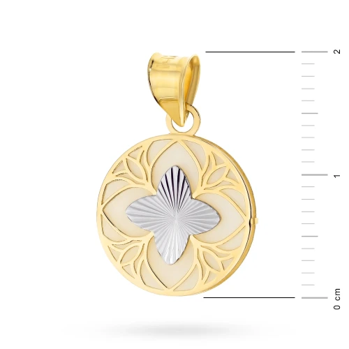 Złota zawieszka diamentowany kwiatek z masą perłową Virino Z374-585-B marko