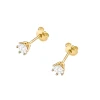 Złote kolczyki basic cyrkonia 4mm klasyczne Jeso K045-585 marko