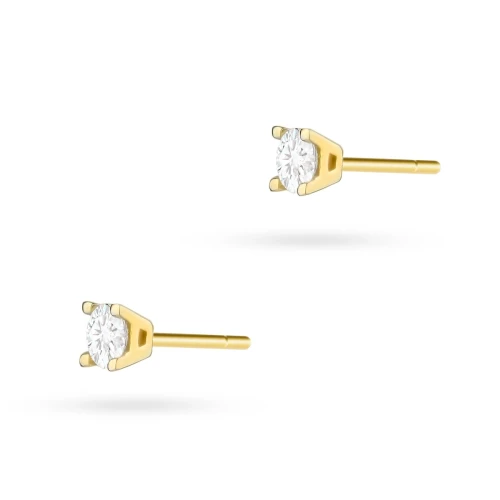 Złote kolczyki basic cyrkonia 4mm klasyczne Jeso K044-585 marko