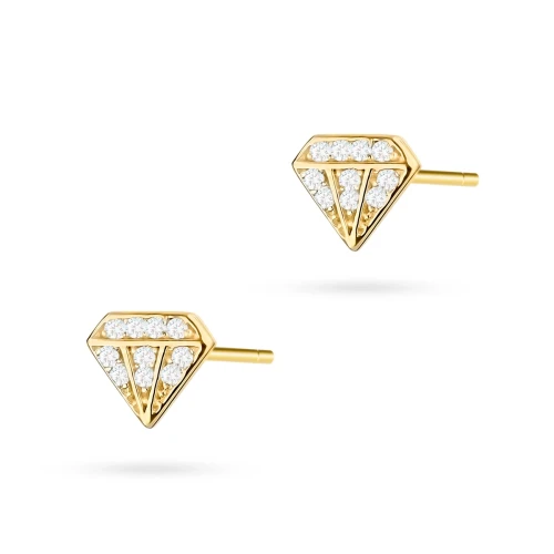 Złote kolczyki brylanty diamenty z cyrkoniami 585 Soledo K008-585 marko