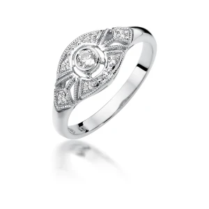 Pierścionek z białego złota z brylantami 0,19ct Obietnice