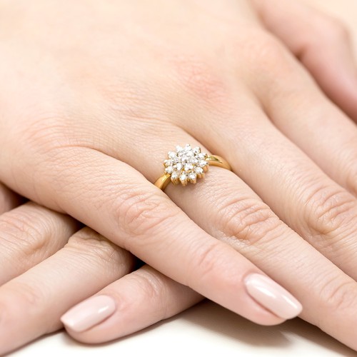 Złoty pierścionek zaręczynowy brylanty 0,40ct Galaktyki
