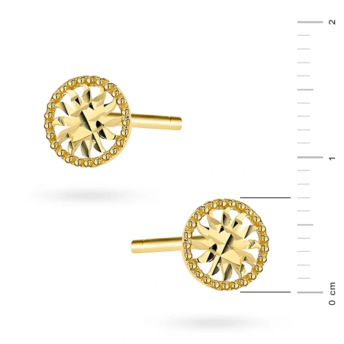Złote kolczyki diamentowane słońce Virino K-GW-928-585 marko